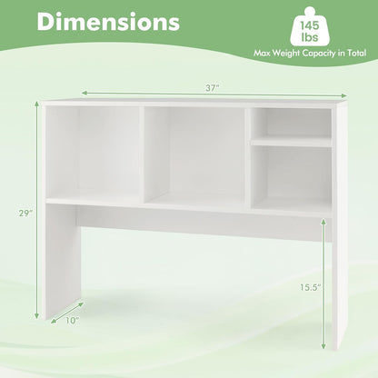 Tangkula Desktop Bookshelf, Countertop Storage Hutch with 5 Shelves for Computer Desk, Desk 3-Tier Display Rack, Multipurpose Wood Desktop Hutch Storage Organizer for Dorm Office Home