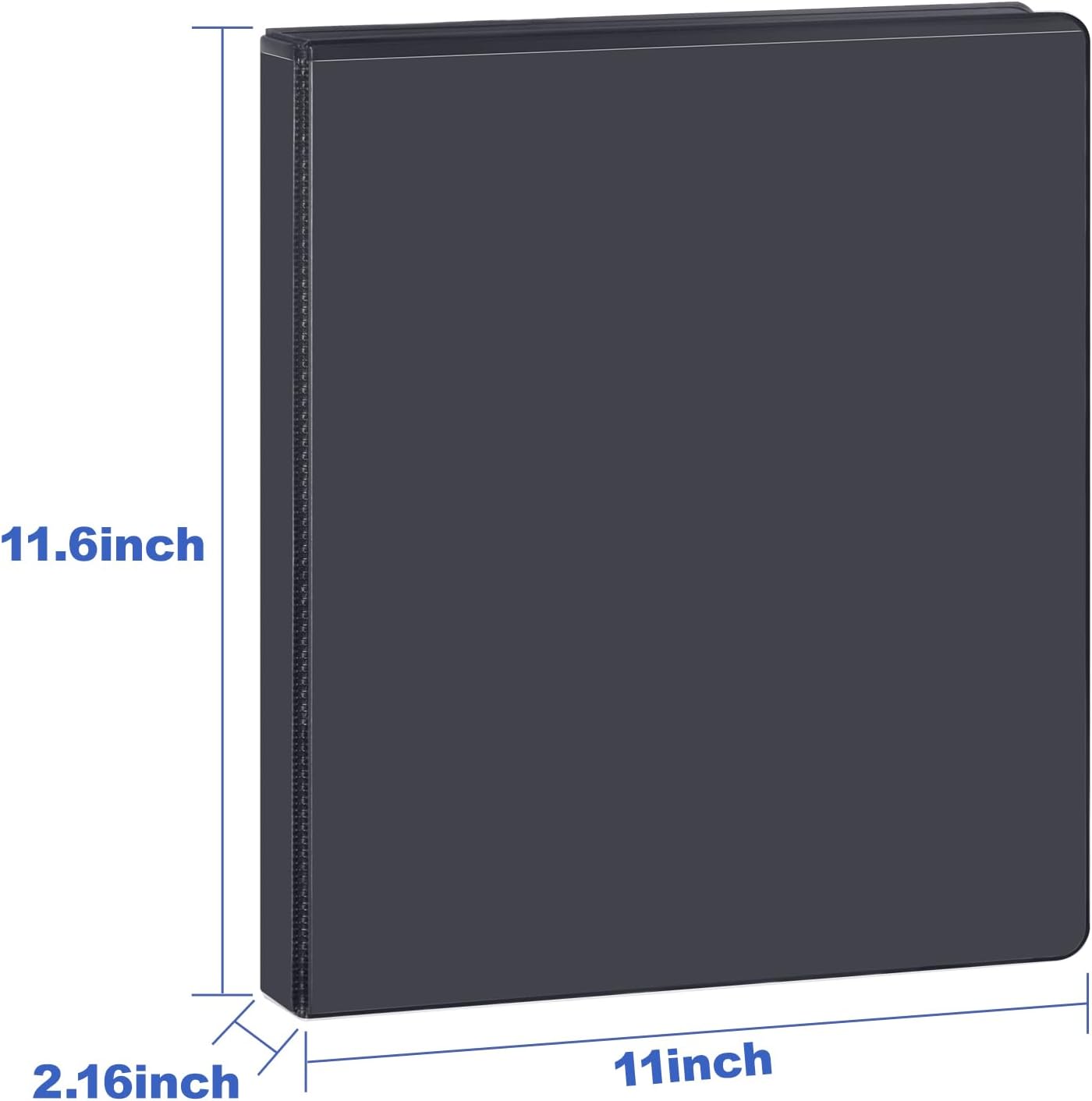 3 Ring Binder 1-1/2 Inch, ViVin Sturdy 1.5"-Slant D Ring Binder with 2 Interior Pockets, Clear View Cover, PVC-Free, Fits 350 Sheets of US Letter Size Paper (6 Pack, White)