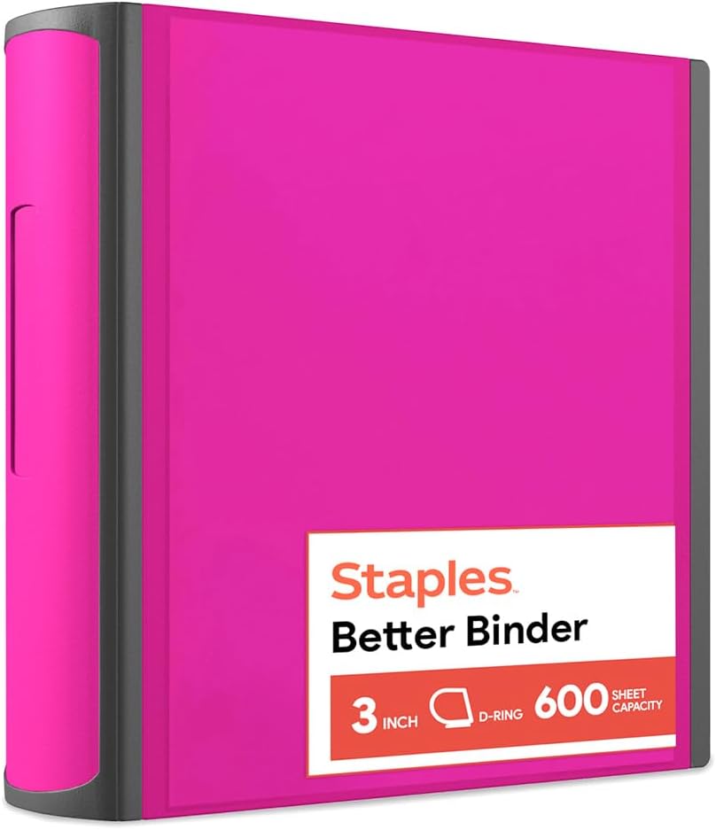 Staples Better Binder 2-Inch D-Ring View Binder, Reinforced Spine, Holds Up to 540 Sheets, Teal, for Office & School