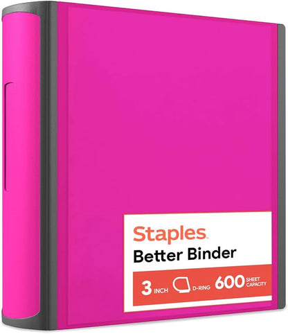 Staples Better Binder 2-Inch D-Ring View Binder, Reinforced Spine, Holds Up to 540 Sheets, Teal, for Office & School