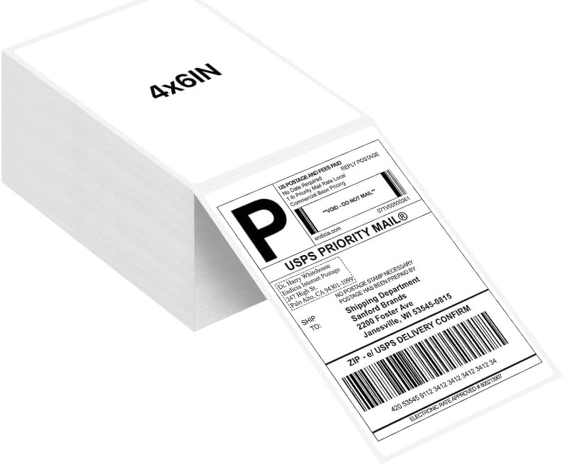 Joyberg 4x6 Thermal Labels, Shipping Labels, Strong Adhesive Thermal Label, White Printer Paper/Label