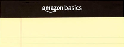 Amazon Basics 50-Sheet Narrow Ruled Lined Writing Note Pad, 5" x 8", 12-Pack, Canary, Perforated