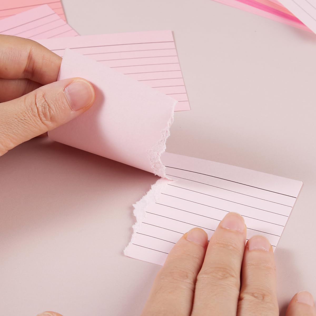 100 Sheets 3x5 Colored Ruled Note Cards Index Cards, 250 GSM Heavy Flashcards, 5 Brown