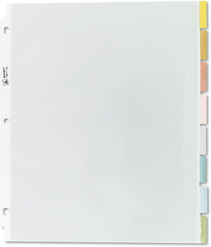 Avery Clear Protect 'n Tab Tabbed Sheet Protector Dividers, 8-Tab Set, Top Load, 8 Page Protectors (74161)