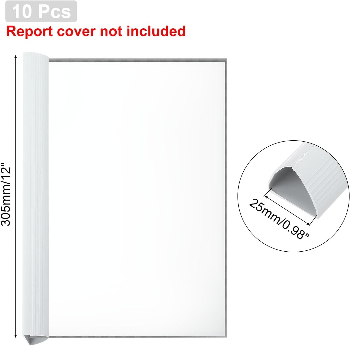 PATIKIL 10Pcs Binding Bars, 15mm Binding Bars Slide Grip 120 Sheets Capacity A4 Size Report Binder Triangle Presentation Binder for Report Cover Resume, Blue
