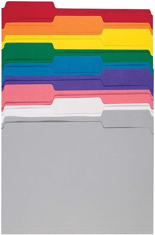 Staples File Folders, Letter Size, 1/3‑Cut Tabs, Purple, Durable 10.5‑Point Paper Stock, 100/Pack