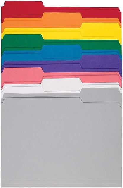 Staples File Folders, Letter Size, 1/3‑Cut Tabs, Purple, Durable 10.5‑Point Paper Stock, 100/Pack