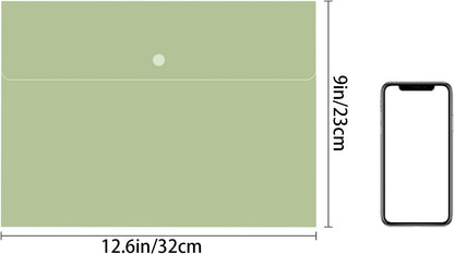 VANRA Poly File Folders Letter Size File Jackets Organizer Plastic Envelope A4 Flat Document Holder with Snap Button Closure (Pastel Blue, Pack of 5)