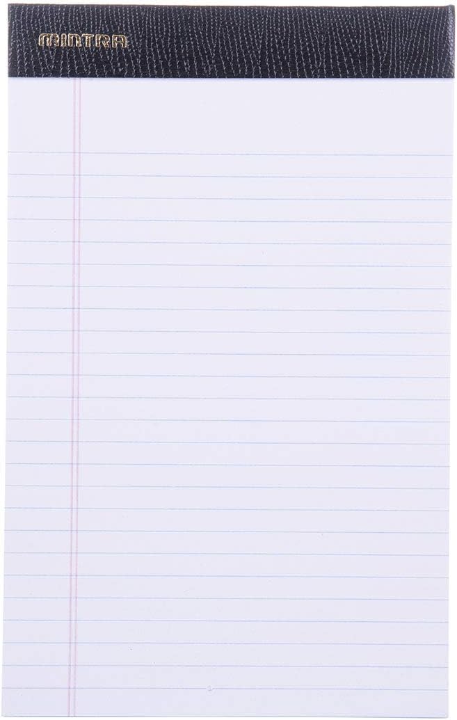 Mintra Office Colorful Legal Pads - Includes 2 Blue, 2 Pink, and, 2 Green Writing Pads, Micro Perforated Lined Sheets, Ideal for Professional & Personal Use, 5"x8" Narrow Ruled, 6 pack Basic Pastel
