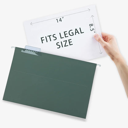 HERKKA Extra Capacity Hanging File Folders, 30 Pack Reinforced Legal Size Hanging Folders with Heavy Duty 1 Inch Expansion, Designed for Bulky Files, Medical Charts, Green