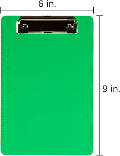 JAM PAPER Small Plastic Memo Clipboards with Low Profile Metal Clip - Mini (6 x 9) - Blue - Clip Board Sold Individually
