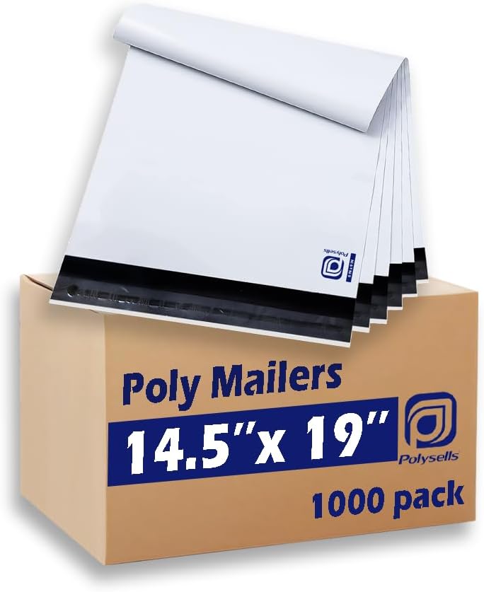 POLYSELLS 100 Pcs 14.5x19 Inch Poly Mailers Shipping Envelopes, Strong Adhesive Sealing, Waterproof, and Tear-resistant Postal Mailing Bags for Clothing, Books, and Accessories