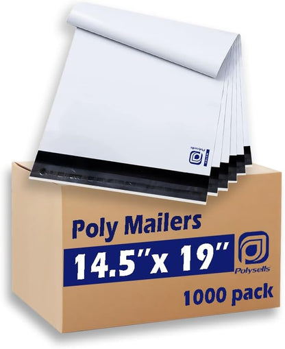 POLYSELLS 100 Pcs 14.5x19 Inch Poly Mailers Shipping Envelopes, Strong Adhesive Sealing, Waterproof, and Tear-resistant Postal Mailing Bags for Clothing, Books, and Accessories