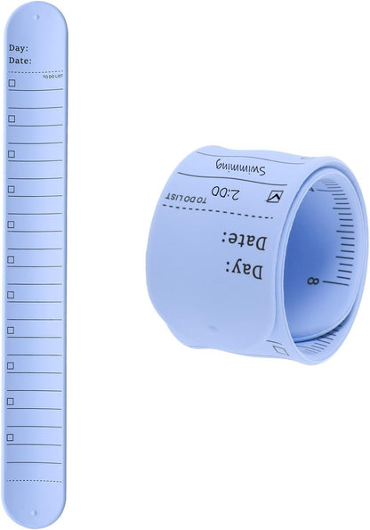 uxcell 2Pcs Writable Wrist Band, 9.45" x 1.18" Waterproof Slap Bracelet Reusable Writable Erasable to Do List Silicone Memo Wrist Bands for Planner Reminder (White)