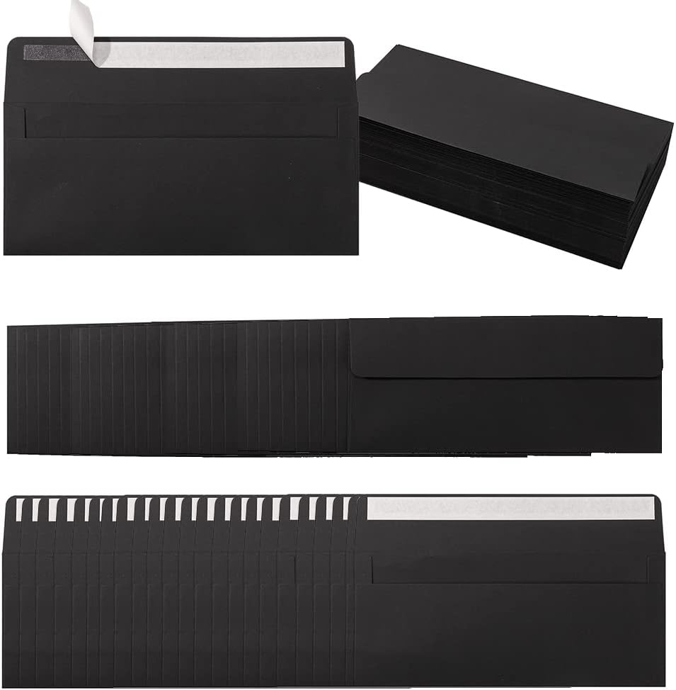100 Pack Colorful #10 Business Envelopes Self Seal Standard Envelopes for Office Checks, Business, Letter Mailing Invoices, 4.13 x 9.49 Inches (Brown)
