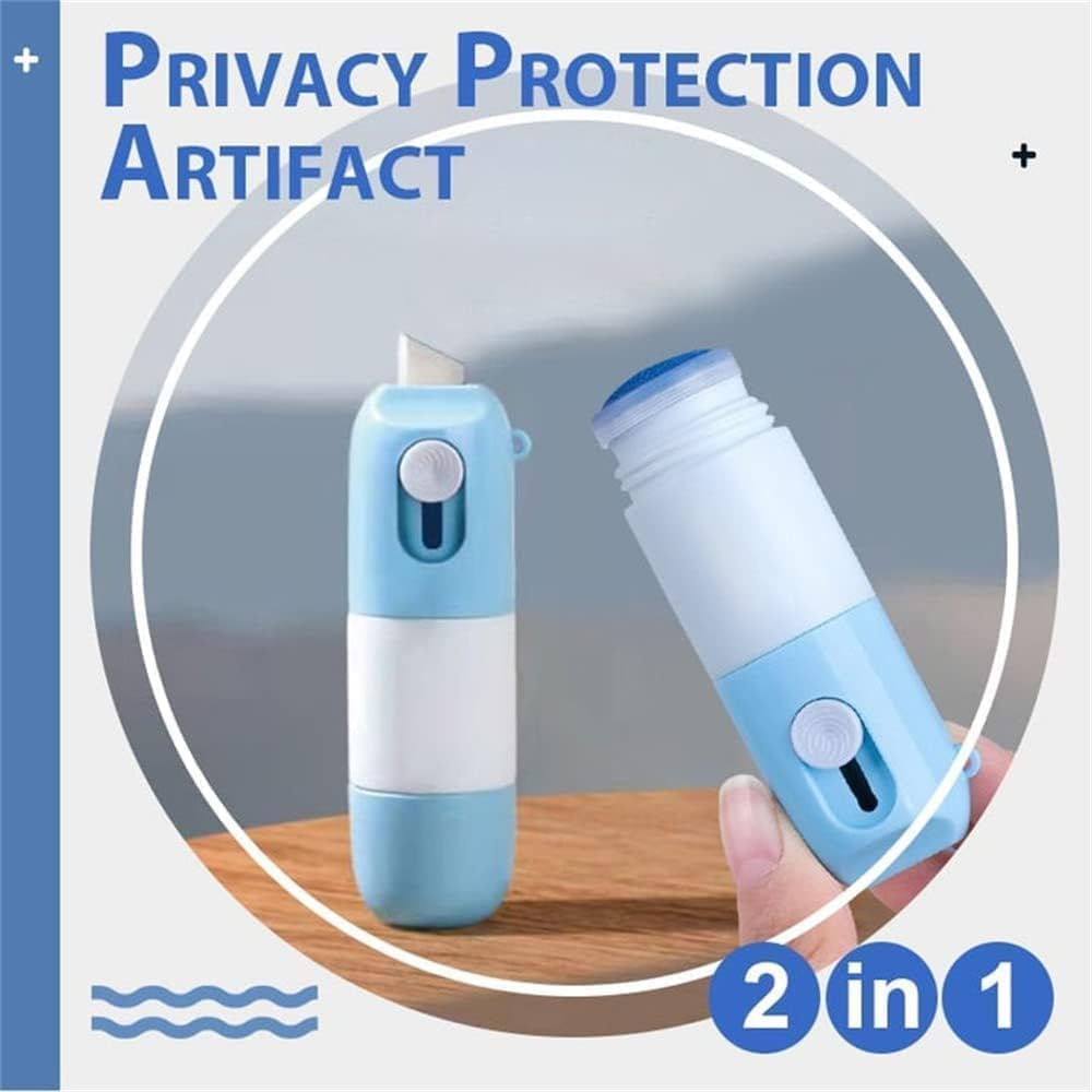 Aphro Thermal Paper Correction Fluid with Parcel Opener, 2 in 1 Anti Information Leakage Erase Device, Portable Personal Privacy Protection Artifact for Package Labels (2pcs)