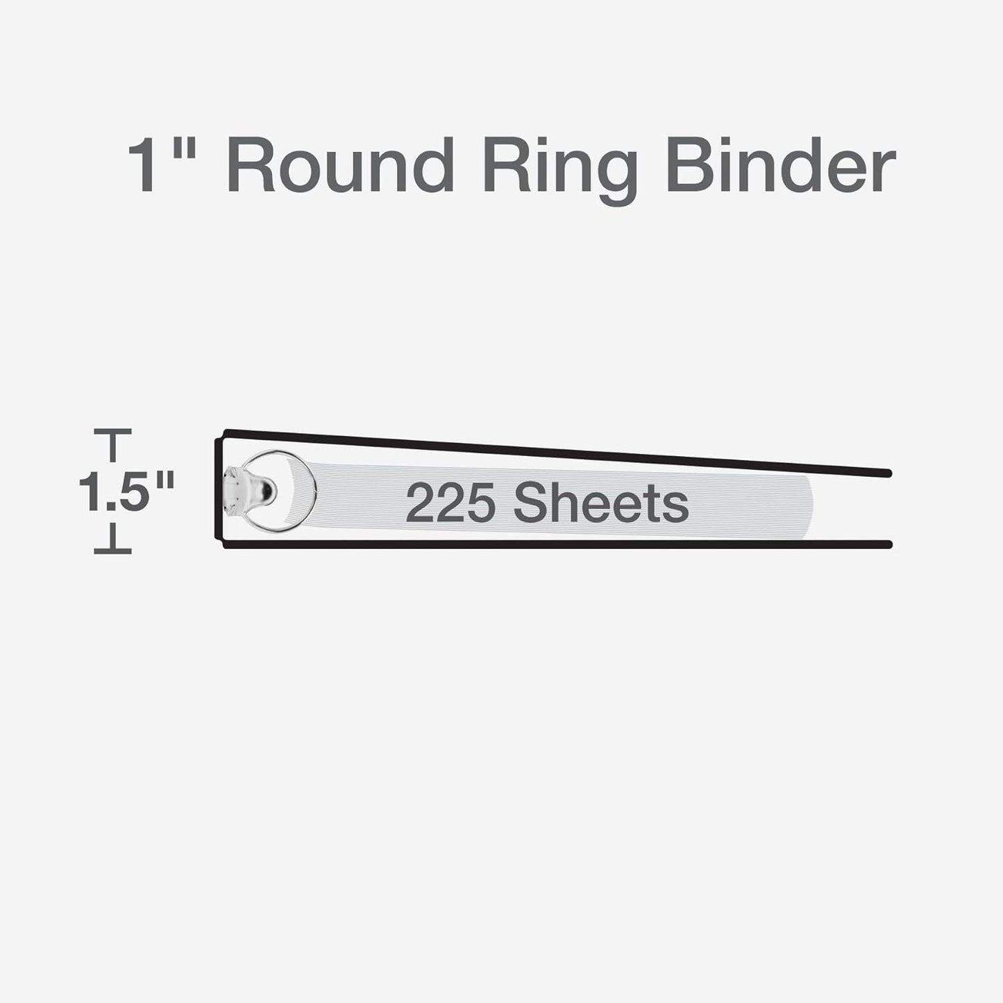 Cardinal 3 Ring Binders, Binders for School and Office, Durable 1 Inch, Round Rings, Holds 225 Sheets, ClearVue Presentation View, Non-Stick, Two-Tone Pastel Interiors, 4 Pack (1002479)