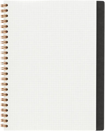 Maruman Septcouleur Grid Notebook- A5, 8.35" x 6.22", 100 Sheets / 200 Pages, 3mm Graph Paper Journal, Durable Rose Gold Wire-bound Spiral, Water Resistant Cover, Spicy Coral Pink, Made in Japan