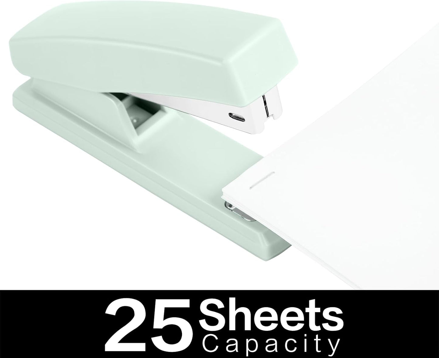 Deli Stapler, Desktop Staplers with 640 Staples, Office Stapler, 25 Sheet Capacity, White