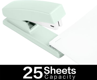 Deli Stapler, Desktop Staplers with 640 Staples, Office Stapler, 25 Sheet Capacity, White