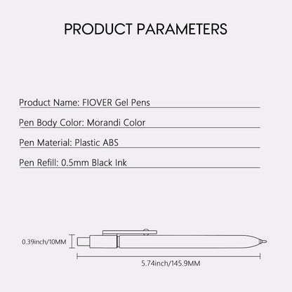 FIOVER 5pcs Gel Pens Quick Dry Ink Pens Fine Point Premium Retractable Rolling Ball Gel Pens Black Ink Smooth Writing for School Office Home