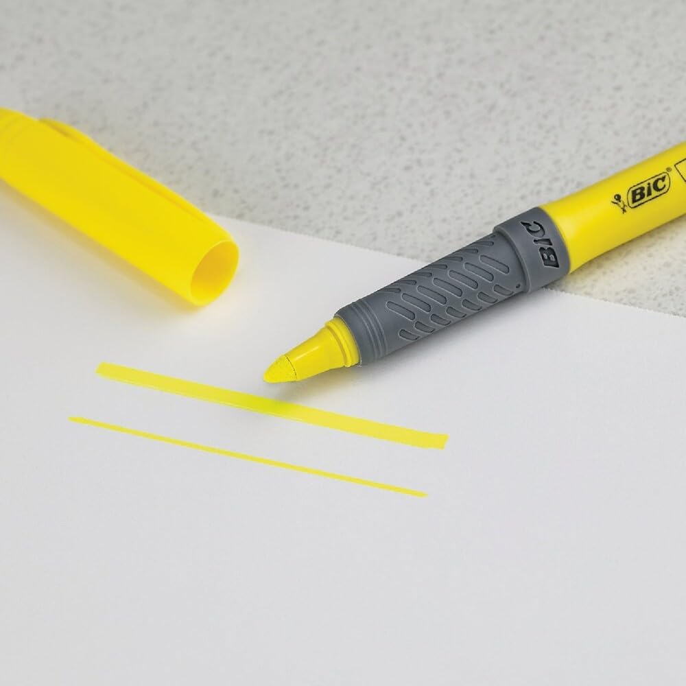 BICGBLP21YW - Brite Liner Grip Highlighter, Chisel Tip, Yellow, 2 Pack