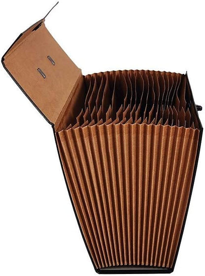 Staples Expanding File with A‑Z Index, Legal Size, 19‑Pocket Accordion Organizer, Durable Black Construction