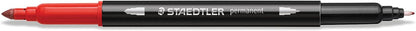 Staedtler Double Ended Permanent Pens, Fine and Ultra-Fine, 18 Colors, 3187 TB18