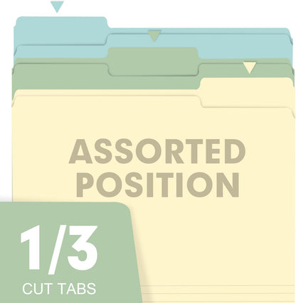 File Folder, RAZCC 150 Pack 1/3 Cut Tab File Folders Letter Size, Manila Folders, Folders with Tab, Great for Organizing and Easy File Storage