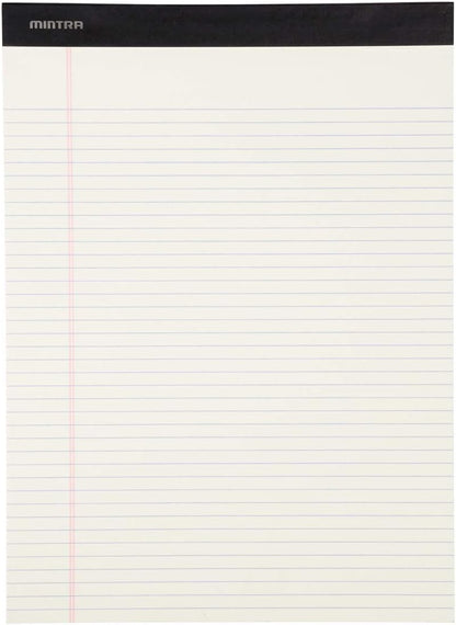 Mintra Office White Legal Pads – Ruled Notepads and Micro-Perforated Sheets, Ideal for Writing, Note-Taking & Creativity, Office, or Professional Use, Basic Pad 6 pack, 8.5"x11" (Narrow Ruled)
