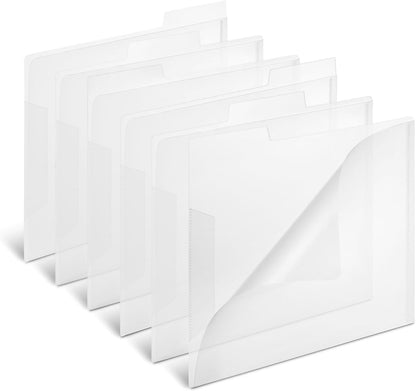 Staples Translucent Poly File Folders, Letter Size, Clear Durable Plastic, 6/Pack