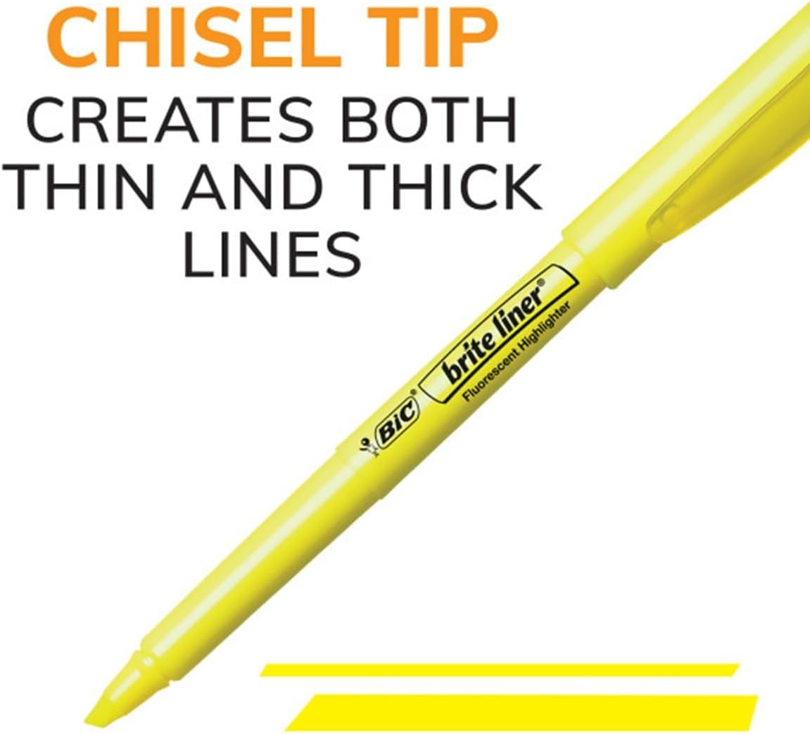 BIC Brite Liner Highlighter Chisel Tip Blue DOZEN (BL11-BE)