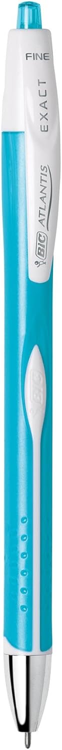 BIC Glide Exact Blue Retractable Ballpoint Pens, Fine Point (0.7mm), 12-Count Pack, Ultra Smooth Writing Blue Pens