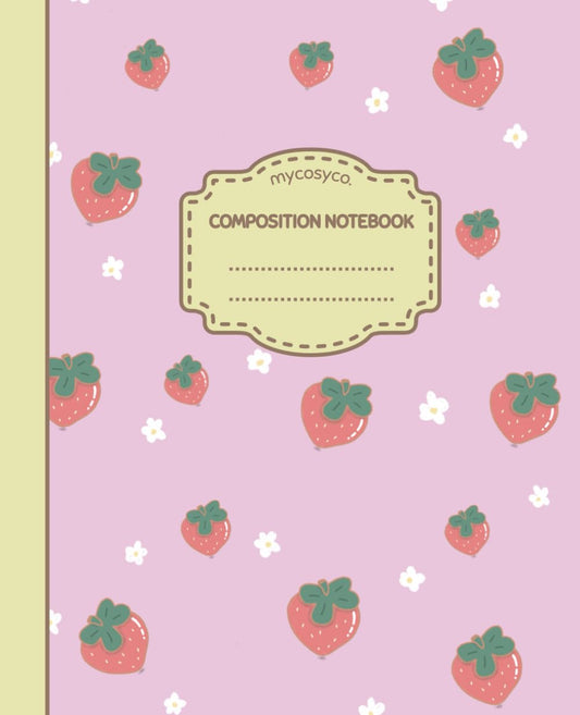 Composition Notebook: College Ruled Journal | Strawberry | Cute Kawaii Aesthetic for School, College, Office, Work | Kids, Teens, Adults