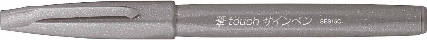 Pentel Fude Touch Sign Pen, Pink, Felt Pen Like Brush Stroke (SES15C-P)