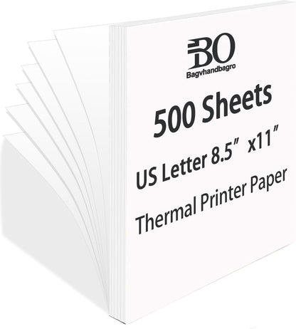 100 Sheets Thermal Printer Paper, 8.5''×11'' US Letter Size, Advanced Printing Paper, Thermal Paper Compatible with Brother Letter Portable Printer, Printer Paper for M08F-Letter, M832, M834, MT800