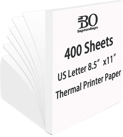 100 Sheets Thermal Printer Paper, 8.5''×11'' US Letter Size, Advanced Printing Paper, Thermal Paper Compatible with Brother Letter Portable Printer, Printer Paper for M08F-Letter, M832, M834, MT800