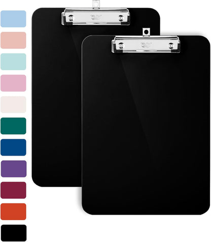 Mr. Pen- Plastic Clipboard, 12.5" x 9", 2 Pack, Clipboard Plastic, Low-Profile Metal Clip with Retractable Hanging Hole