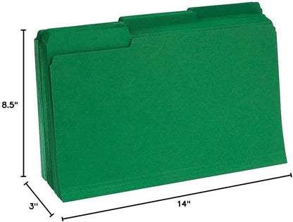 Staples Recycled File Folders, Legal Size, 1/3‑Cut Tabs, Manila, 30% Recycled Paper Stock, 100/Box