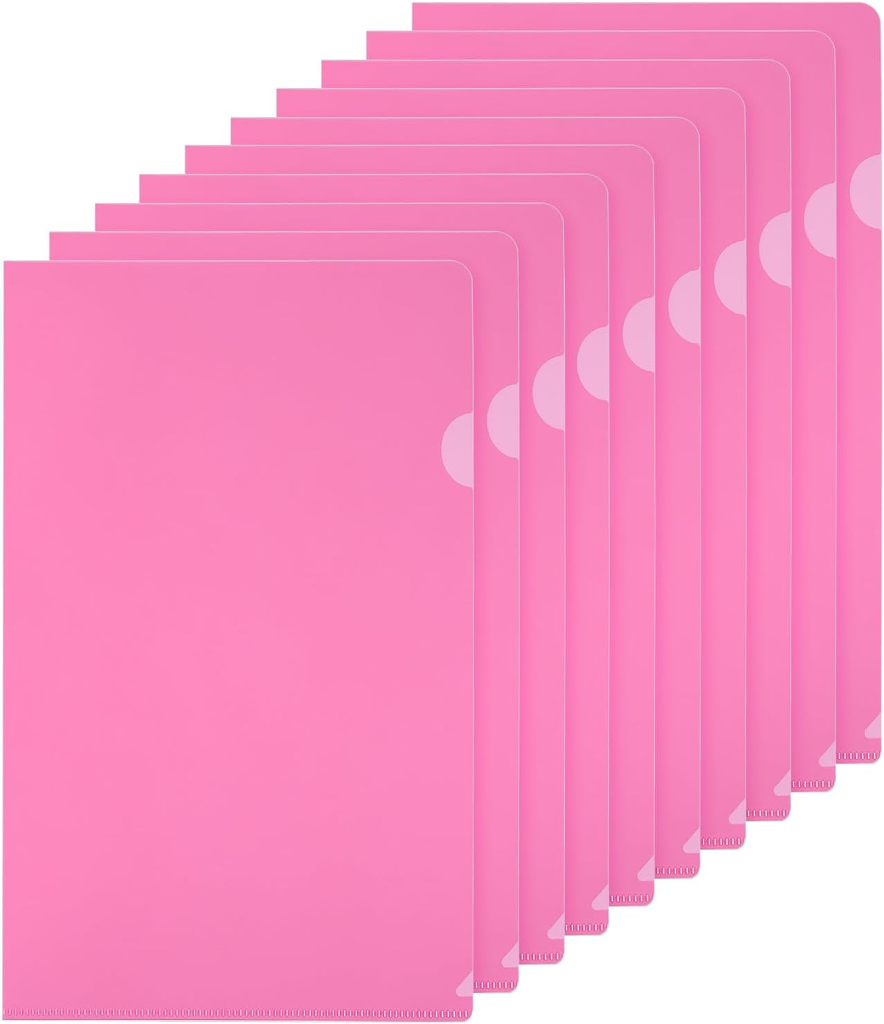 PATIKIL L Type Folders 50 Pack A4 Plastic File Project Pockets Clear Paper Document Jacket Sleeves for Office, Orange