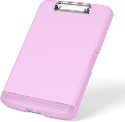 Rimilak Plastic Clipboard with Storage, 8.5 x 11 High Capacity Folio Nursing Case with Pen Holder, Size 14.2 x 9.6 x 1.2″ Folder Side-Opening for Classroom, Teacher, Smooth Writing, Dark Green