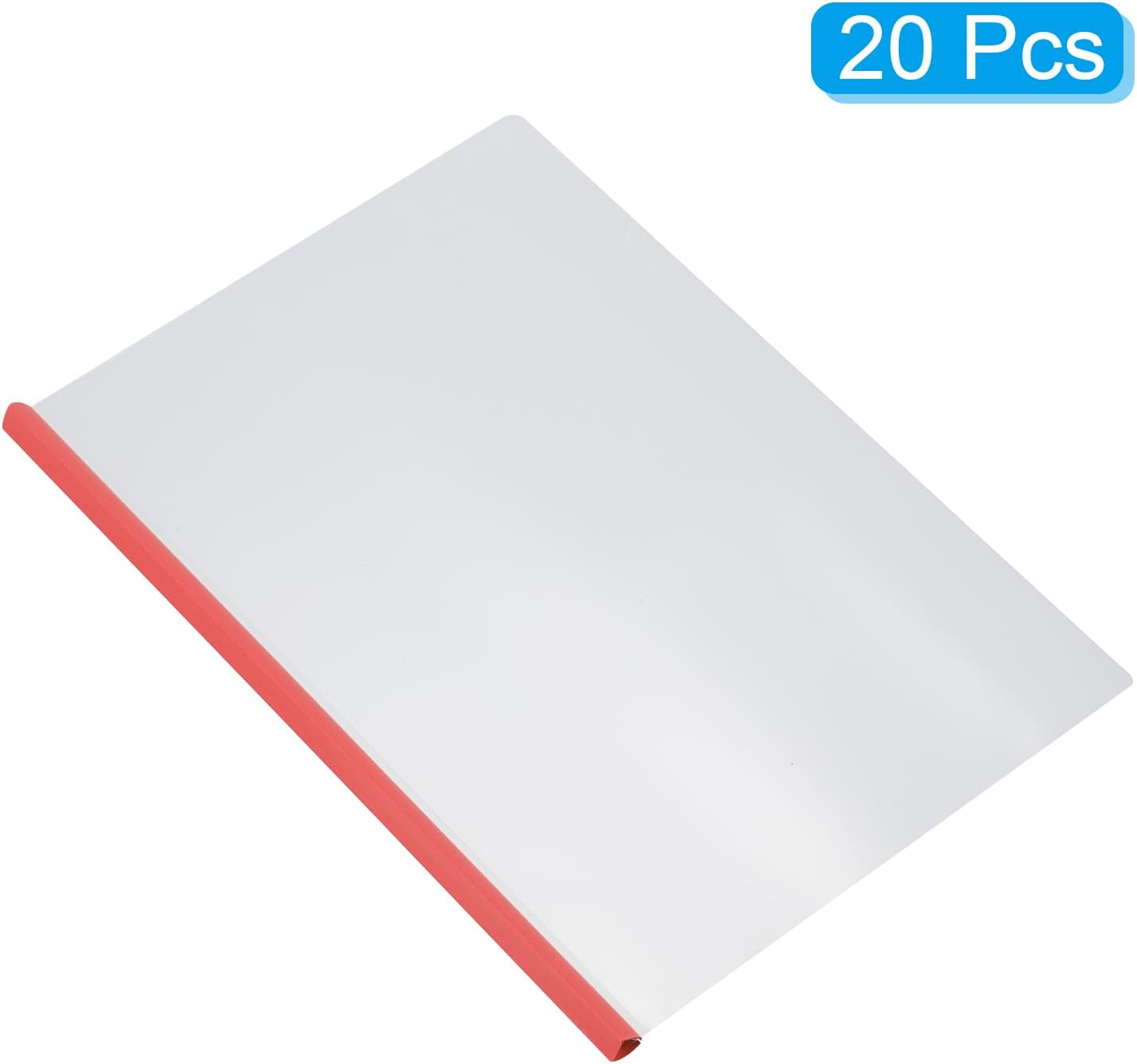 PATIKIL Clear Report Covers with Sliding Bar, 20 Pcs 10mm Slide-Grip Resume Covers 75 Sheets Capacity, A4 Presentation Folders for File, Resume, Green