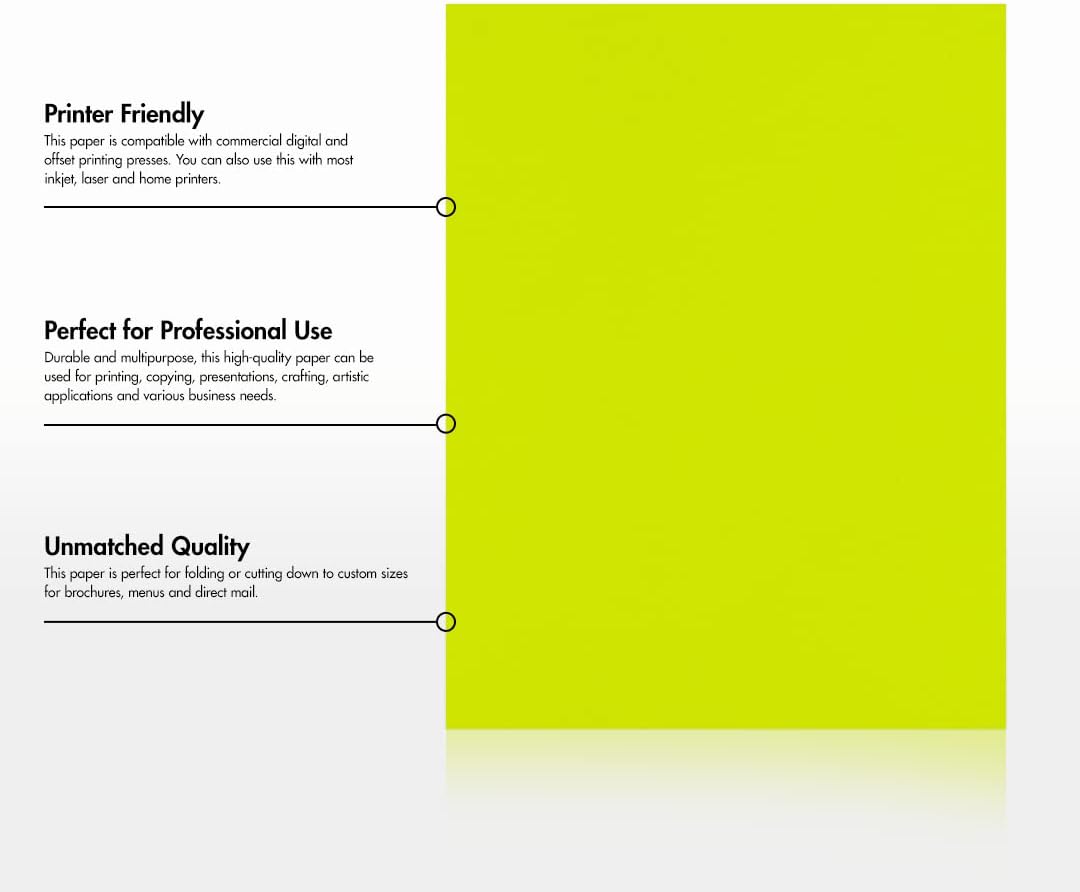LUXPaper 8.5" x 11" Paper | Letter Size | Pastel Canary Yellow | 60lb. Text | 50 Qty