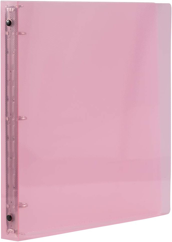 JAM PAPER Plastic 0.75 inch Binder - Clear 3 Ring Binder - Sold Individually