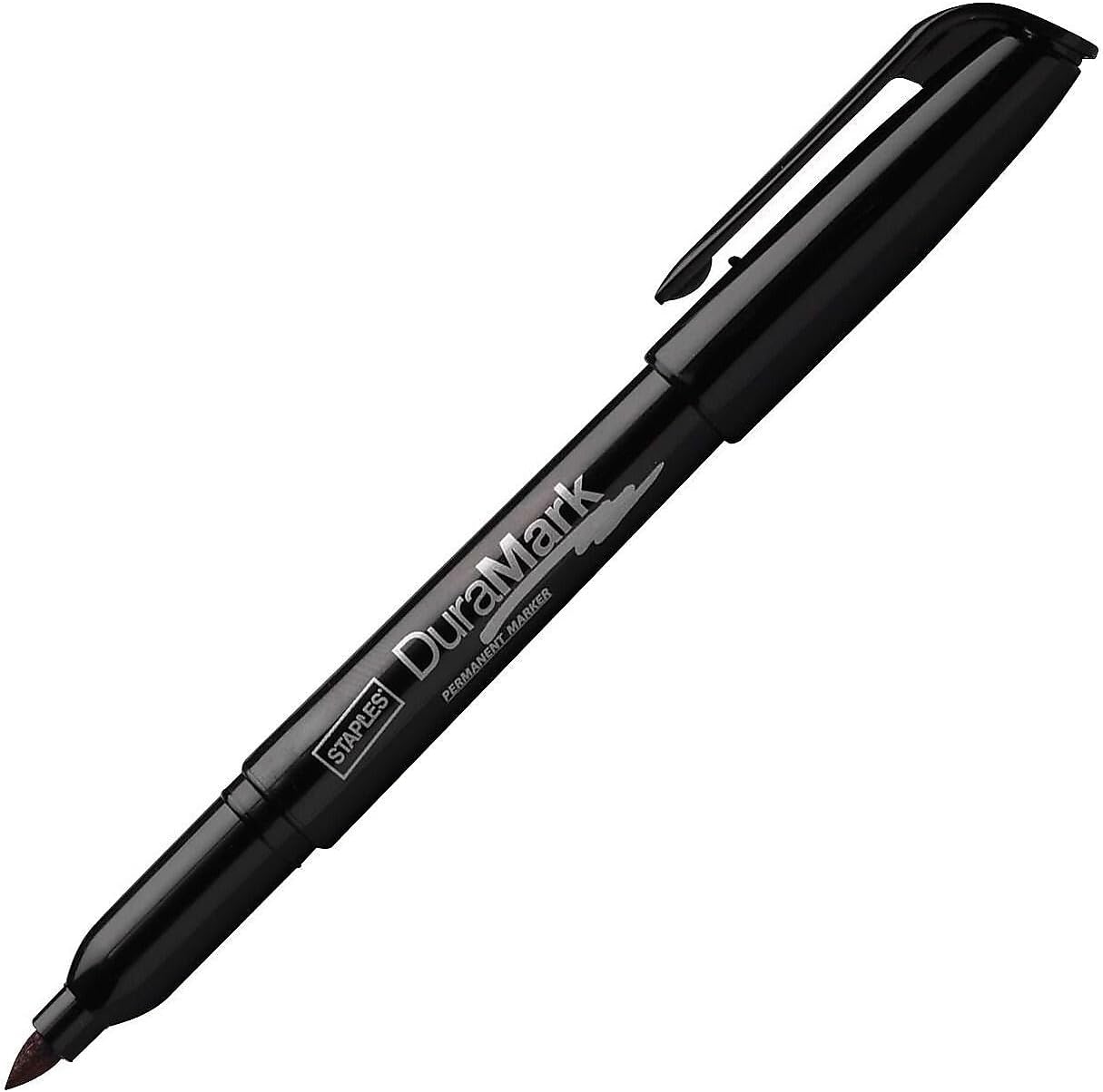 STAPLES Permanent Markers, Fine Tip, Black, 12 Pack – Duramark Everyday Markers for Writing, Labeling & Office Use