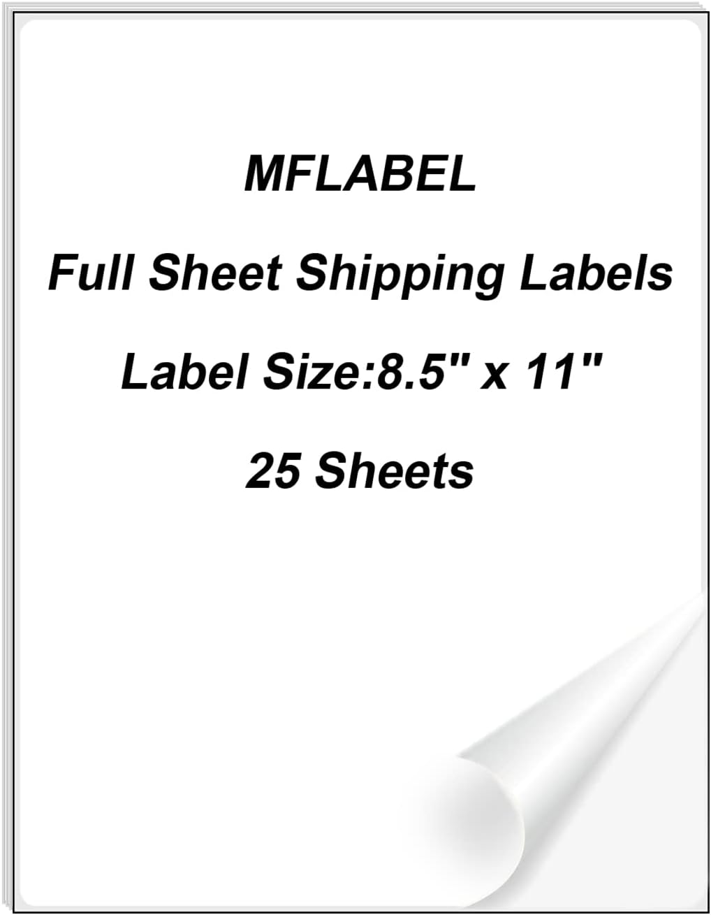 MFLABEL Half Sheet Shipping Labels - 200 Self Adhesive Sticker Sheets for Laser & Inkjet Printers, Waterproof & Smudge-Free, with 12 Free Fragile Labels for Packaging, Shipping and Crafting - Colors B