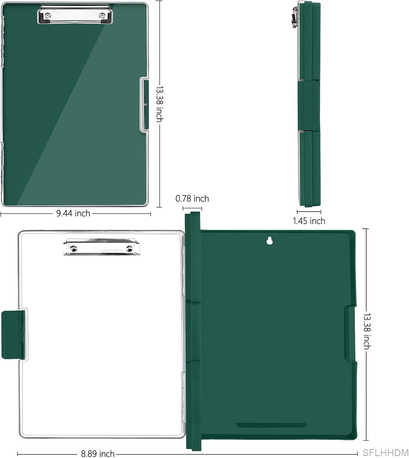 SFLHHDM Clipboard with Storage,Heavy Duty Clip Boards 8.5x11 with 2 Storage Case,Clear Visible Panel Storage Clipboards,Side Opening Nursing Clipboard Folder for Office Supplies-Light Purple