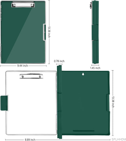 SFLHHDM Clipboard with Storage,Heavy Duty Clip Boards 8.5x11 with 2 Storage Case,Clear Visible Panel Storage Clipboards,Side Opening Nursing Clipboard Folder for Office Supplies-Light Purple