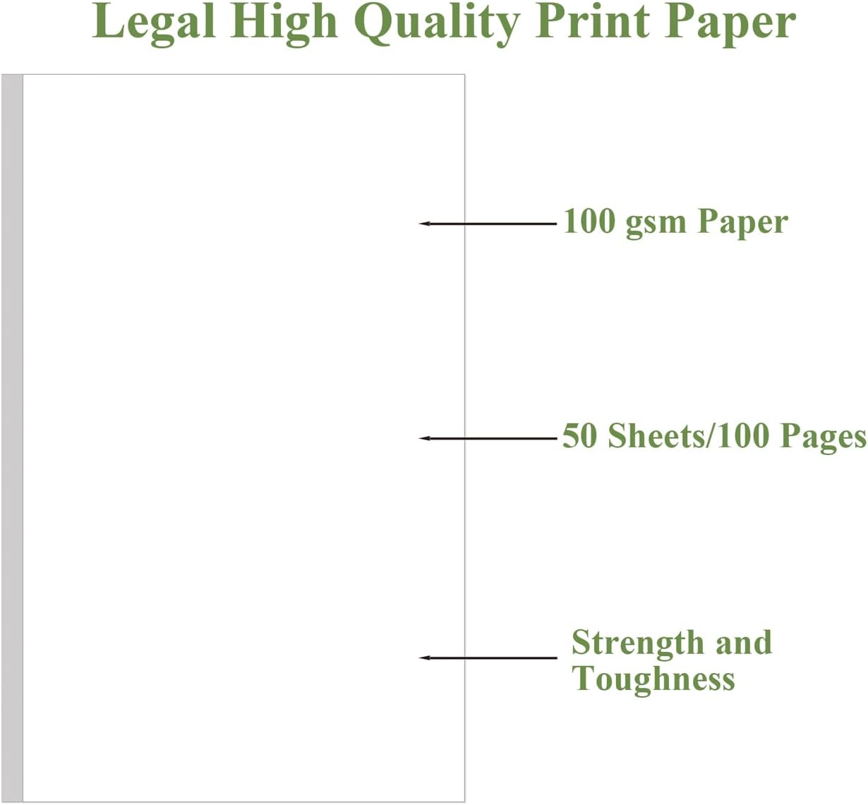 8.5" x 11" Printer Paper - 100 Sheets/200 Pages White Copy Paper, 20 lb Letter Size Papers Printing in Office/School/Home