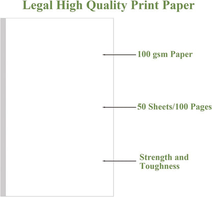 8.5" x 11" Printer Paper - 100 Sheets/200 Pages White Copy Paper, 20 lb Letter Size Papers Printing in Office/School/Home